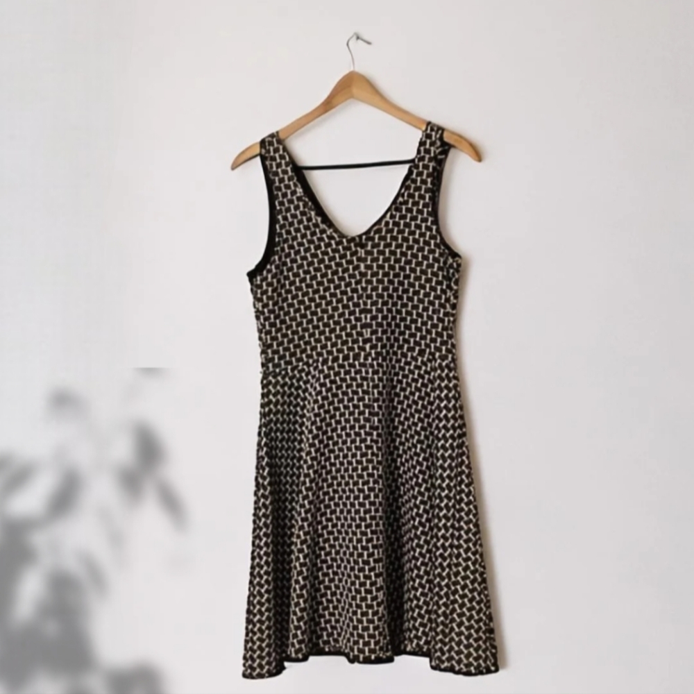 AQUA Gingham Patterned Mini A-Line Dress
